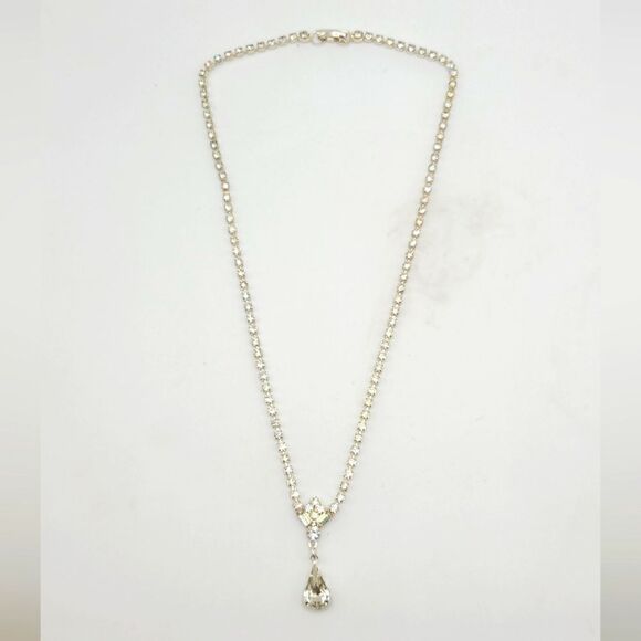 Beautiful rhinestone necklace, tear drop pendant - Picture 4 of 4